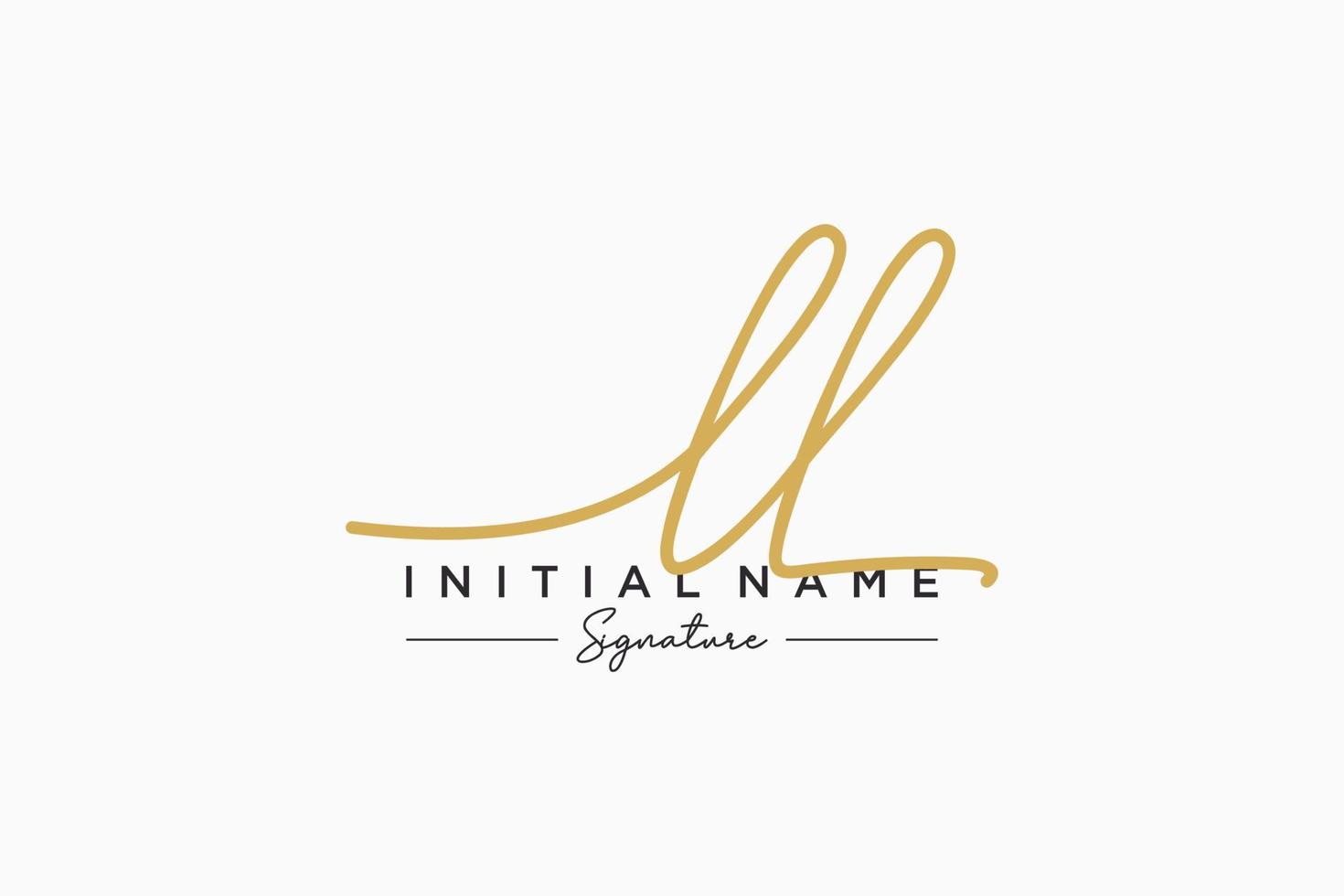 iniziale ll firma logo modello vettore. mano disegnato calligrafia lettering vettore illustrazione.