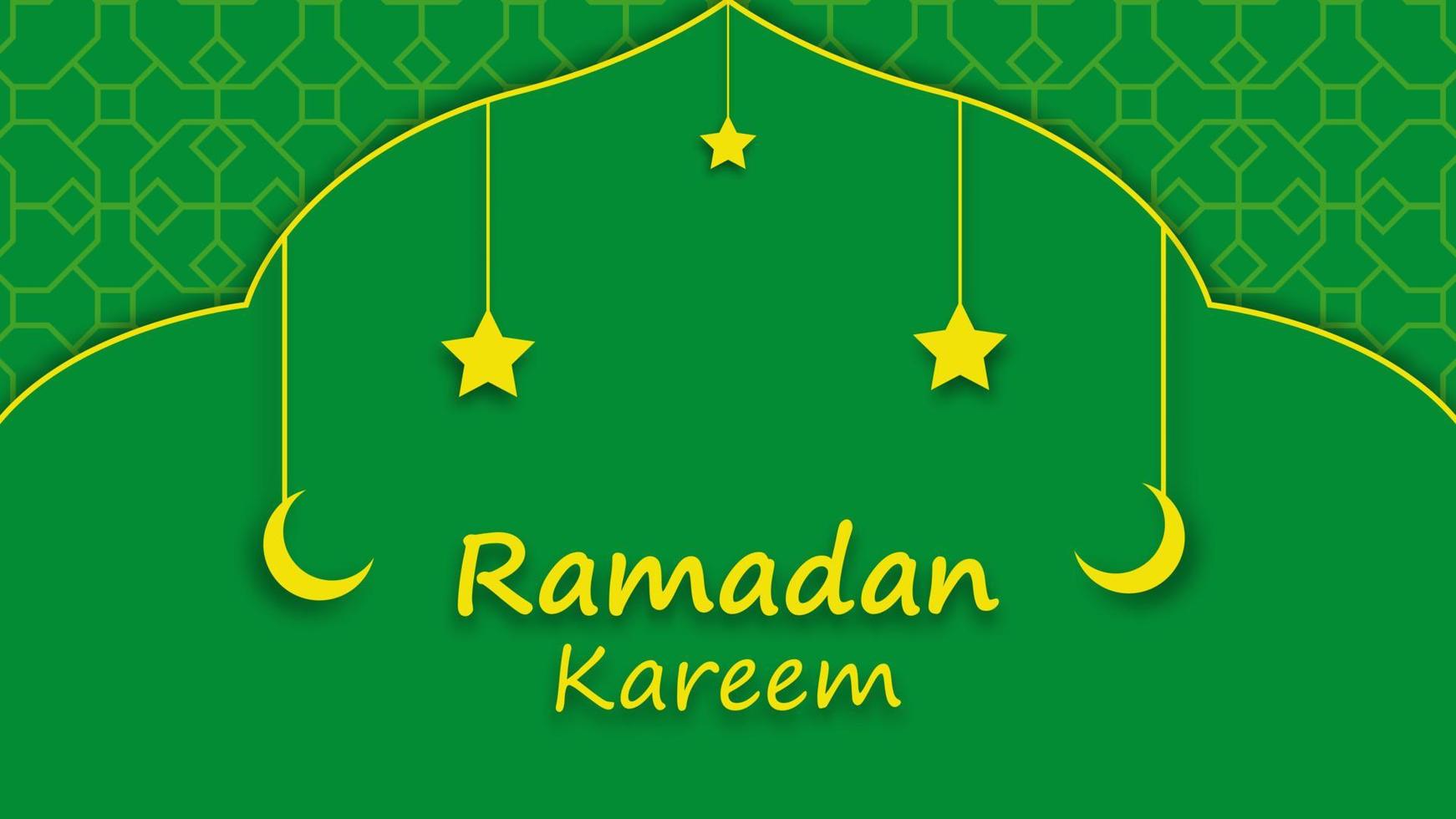 Ramadan kareem saluto carta modello sfondo con moschea, stella e islamico Luna. vettore illustrazione. eps 10.