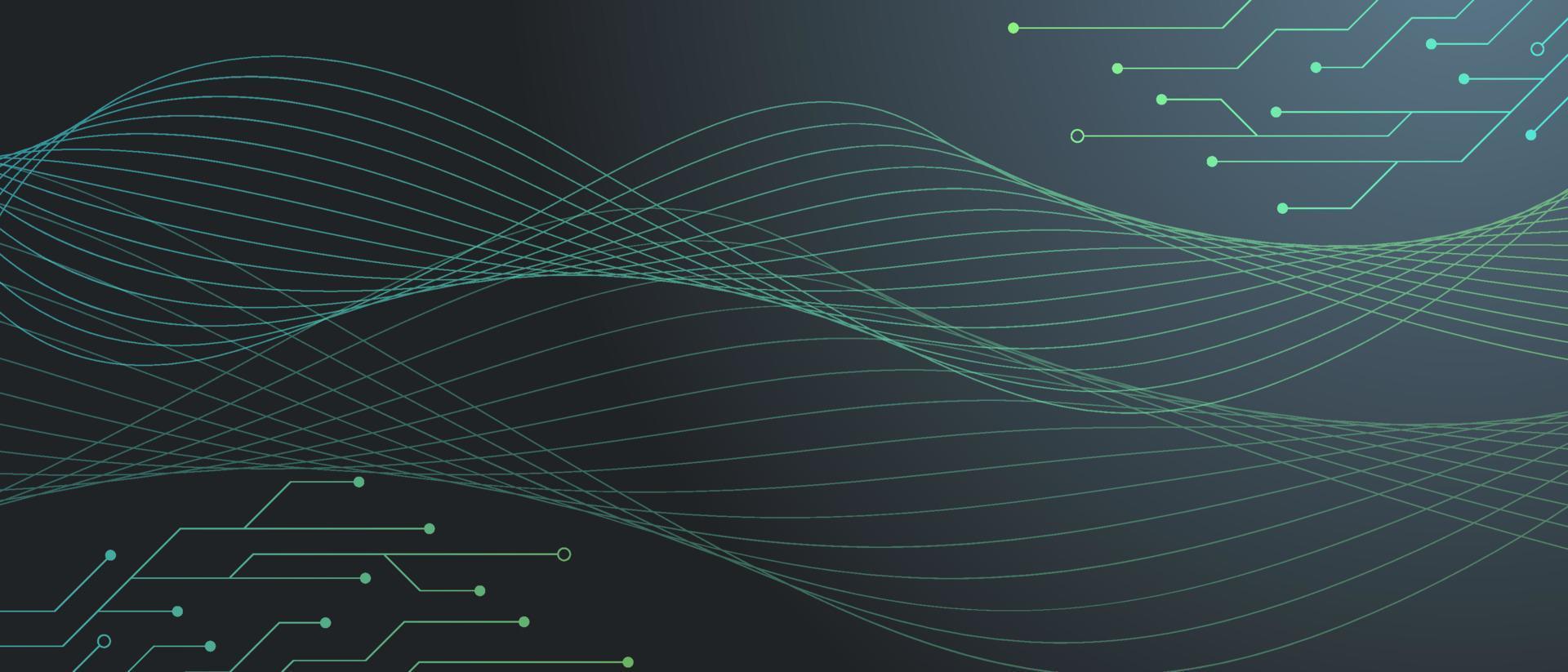 quantistico computer tecnologia concetto. moderno tecnologia circuito tavola struttura sfondo design. onde fluire. vettore illustrazione