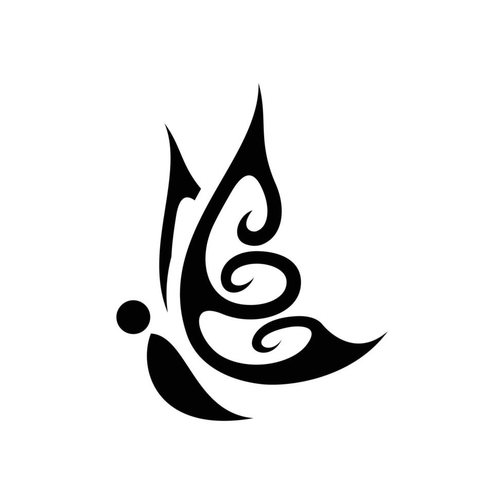 tribale design farfalla icona isolato su bianca sfondo vettore