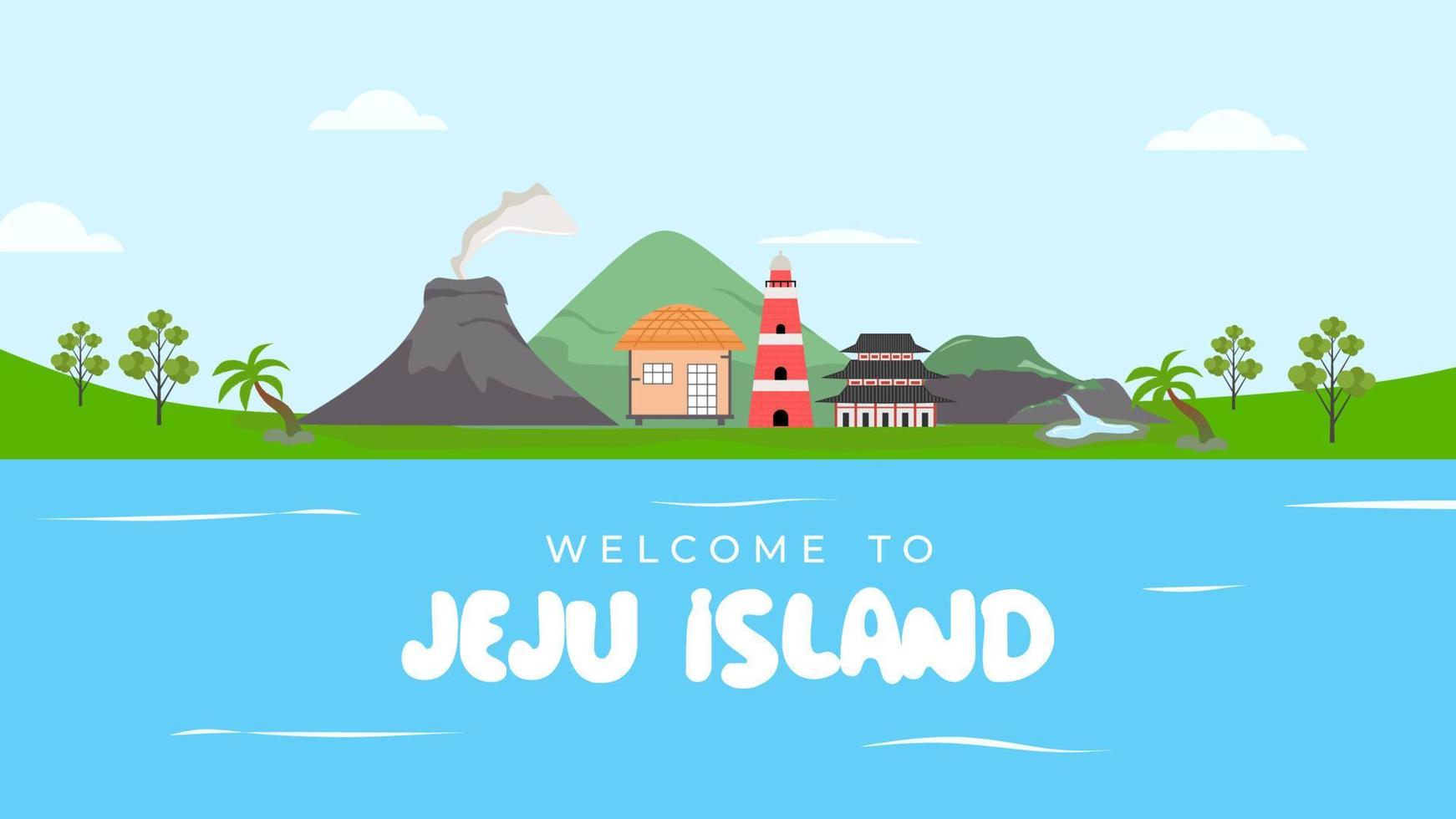 benvenuto per jeju isola sfondo. benvenuto per nel Sud Corea vettore