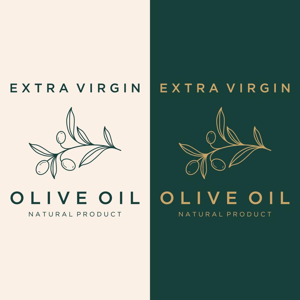 botanico logo modello mano disegnato naturale oliva foglia e frutta .a base di erbe, oliva olio, cosmetico o bellezza. vettore