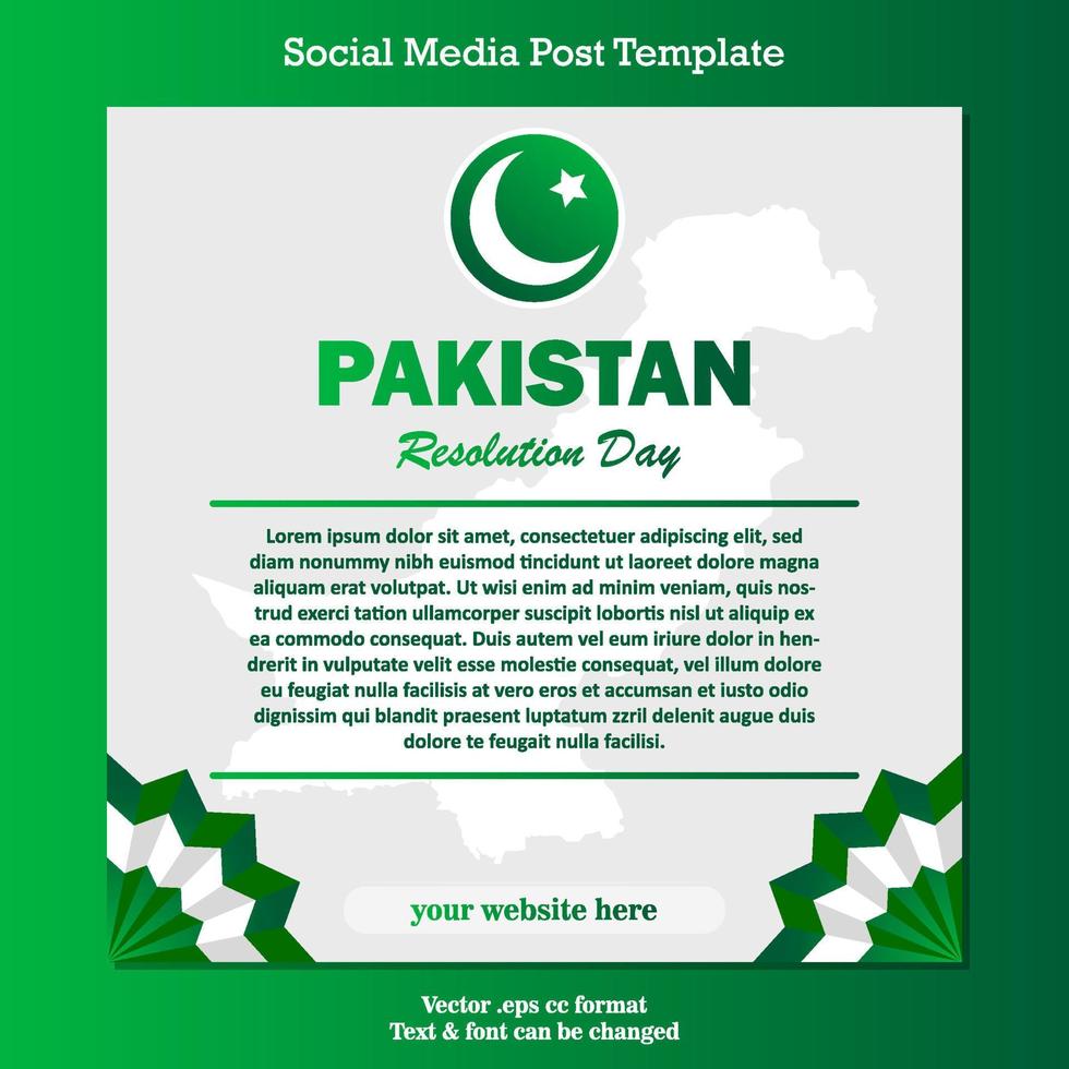 Pakistan risoluzione giorno per manifesto bandiera inviare modello moderno creativo vettore illustrazione design