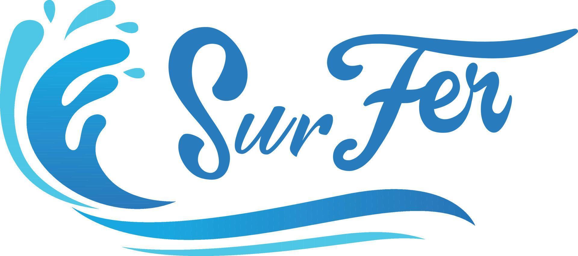 surfer logo design vettore