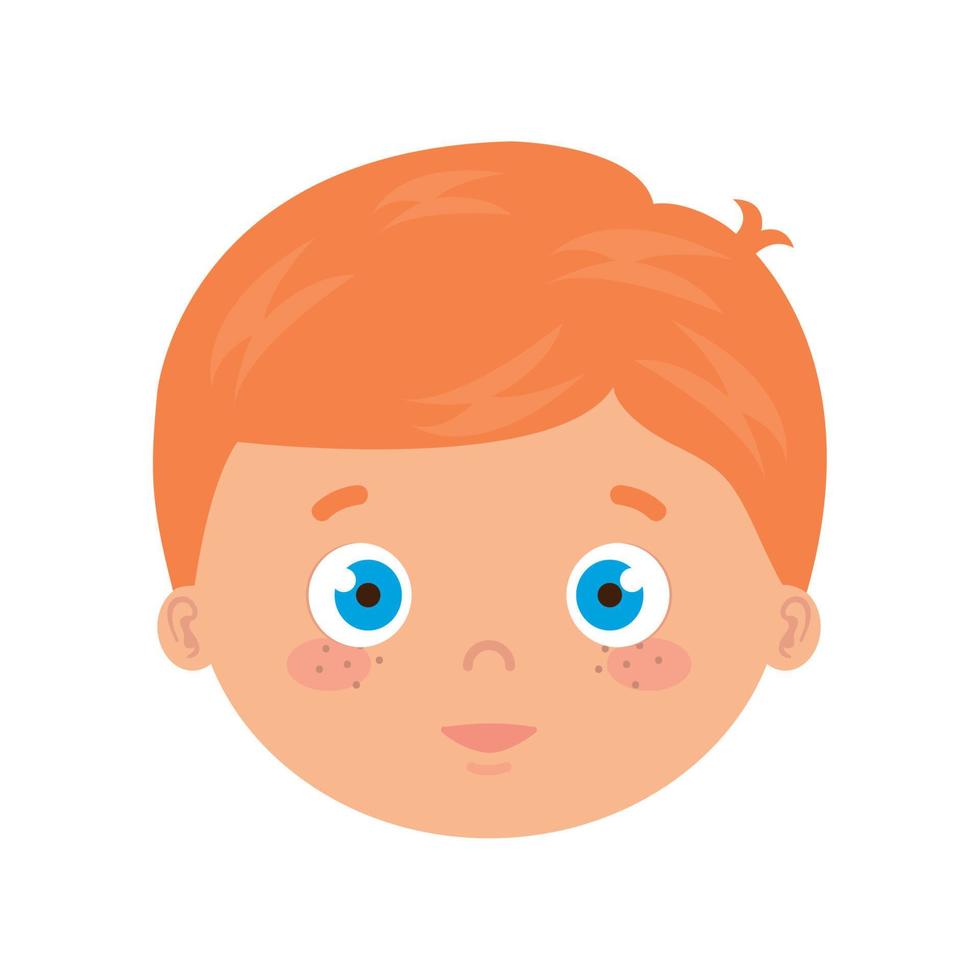 testa del simpatico personaggio avatar di un ragazzino vettore