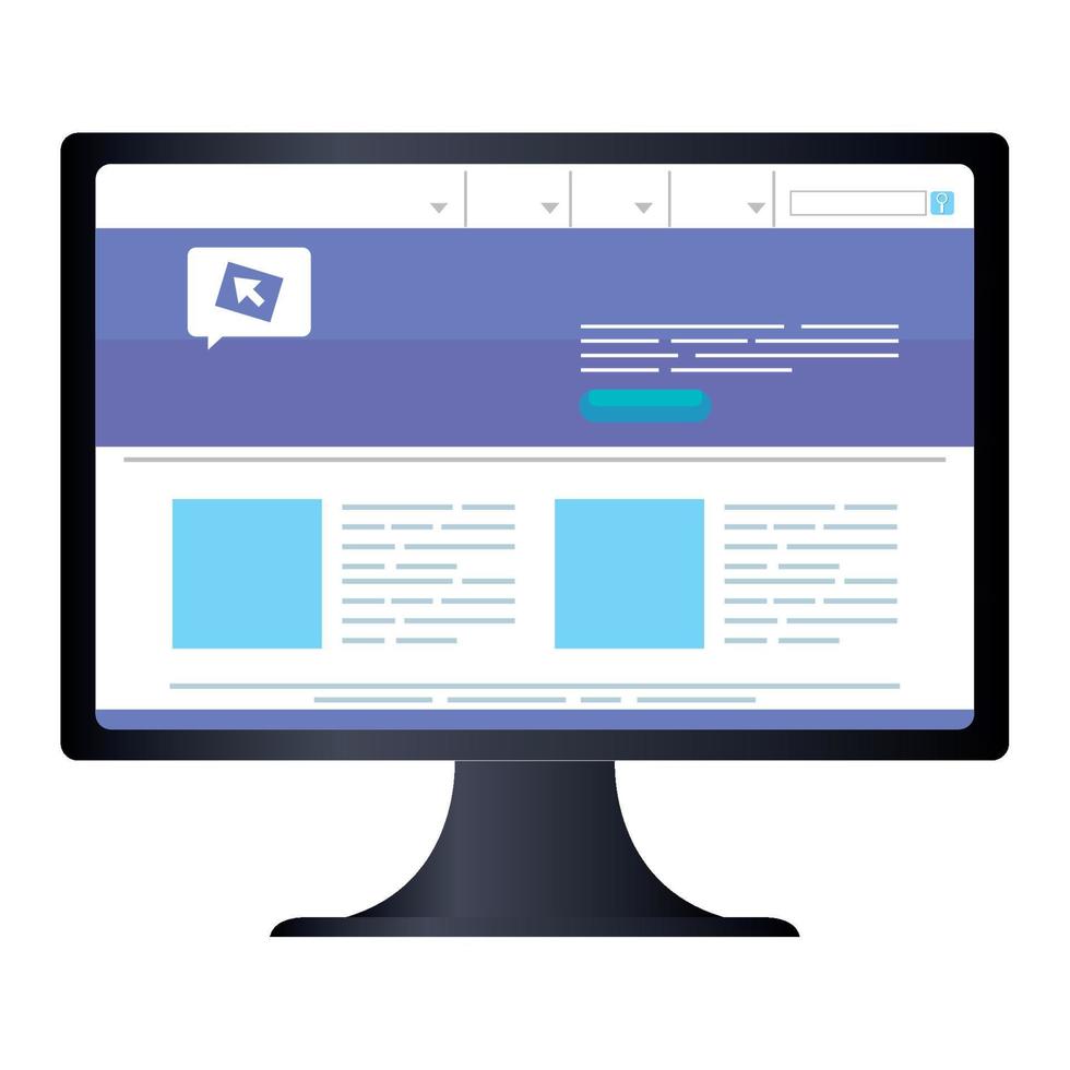 modello, concetto sito web sviluppo nel del desktop computer vettore
