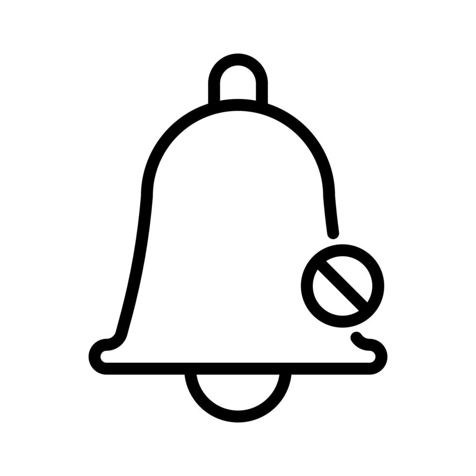 bloccare notifica, girare via notifiche campana icona nel linea stile design isolato su bianca sfondo. modificabile ictus. vettore