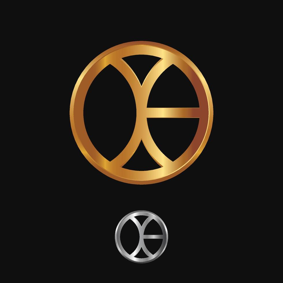 oro e argento settore automobilistico logo con un elegante e lussuoso concetto vettore
