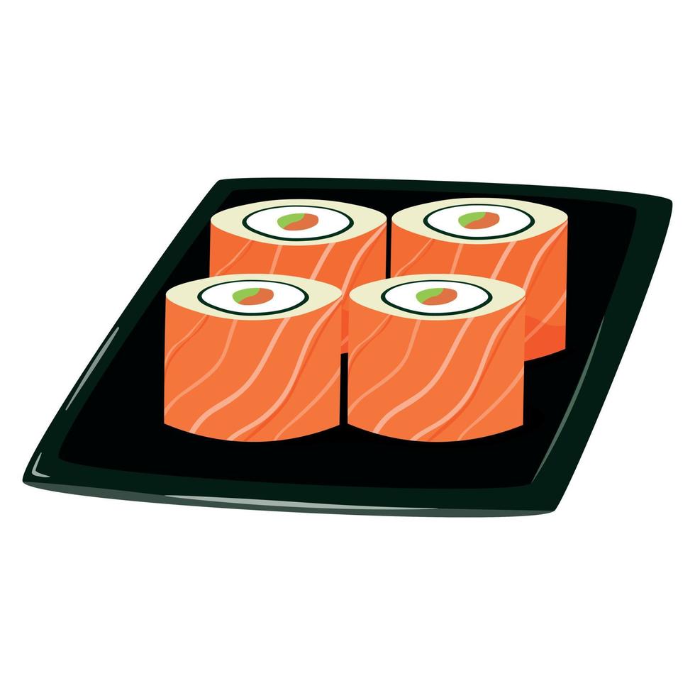 vettore illustrazione impostato di giapponese Sushi rotoli. tradizionale Giappone cibo