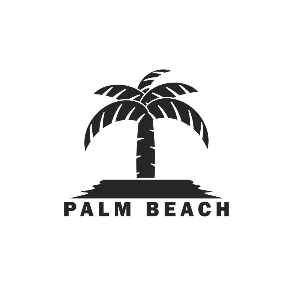 palma spiaggia marca logo semplice minimalista modello vettore