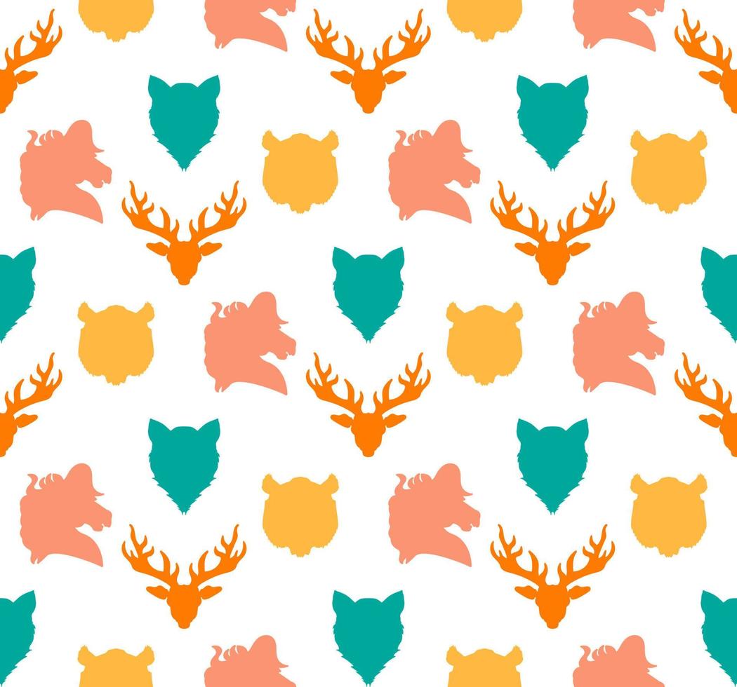 seamless pattern di fauna selvatica vettore