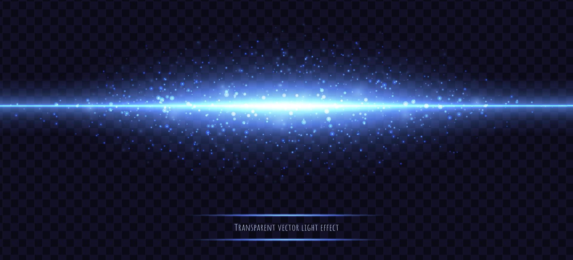 raggiante blu linea con leggero effetto isolato su buio trasparente sfondo. vettore