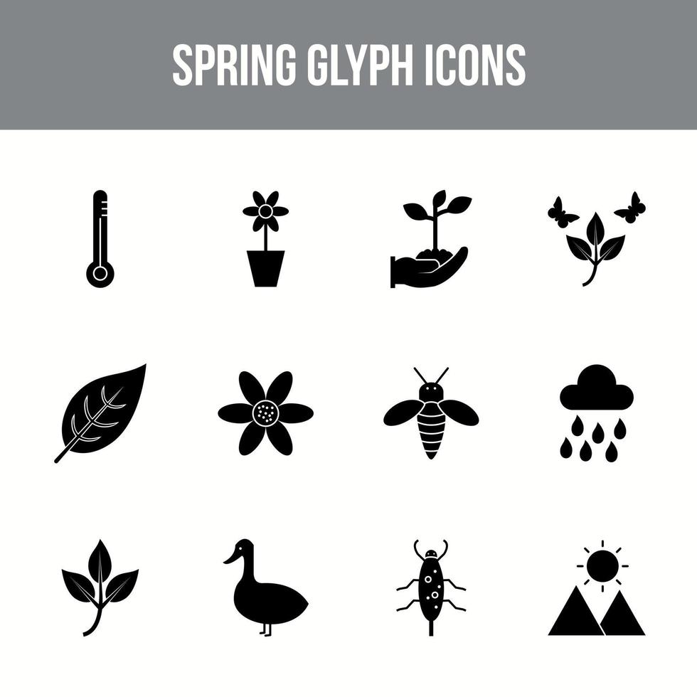 unico primavera vettore glifo icona impostato