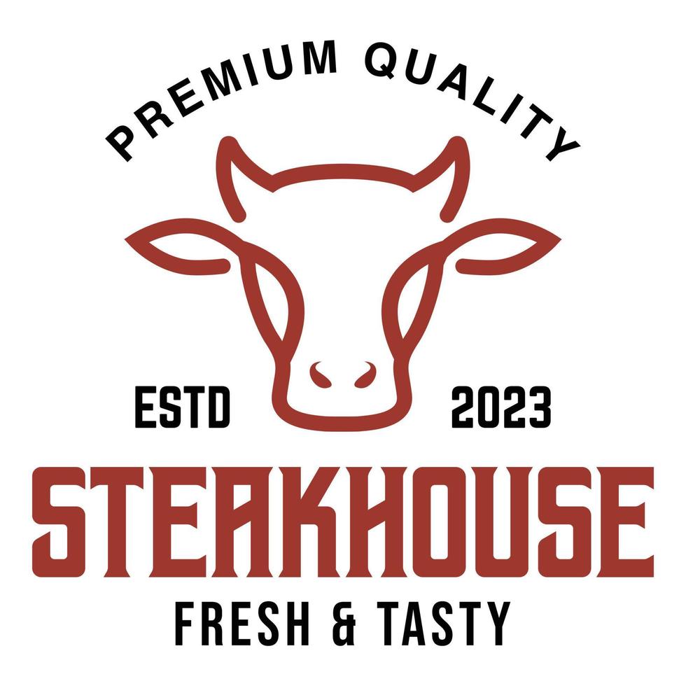 Vintage ▾ retrò steakhouse piatto design moderno logo illustrazione. vettore logo modello isolato su bianca sfondo