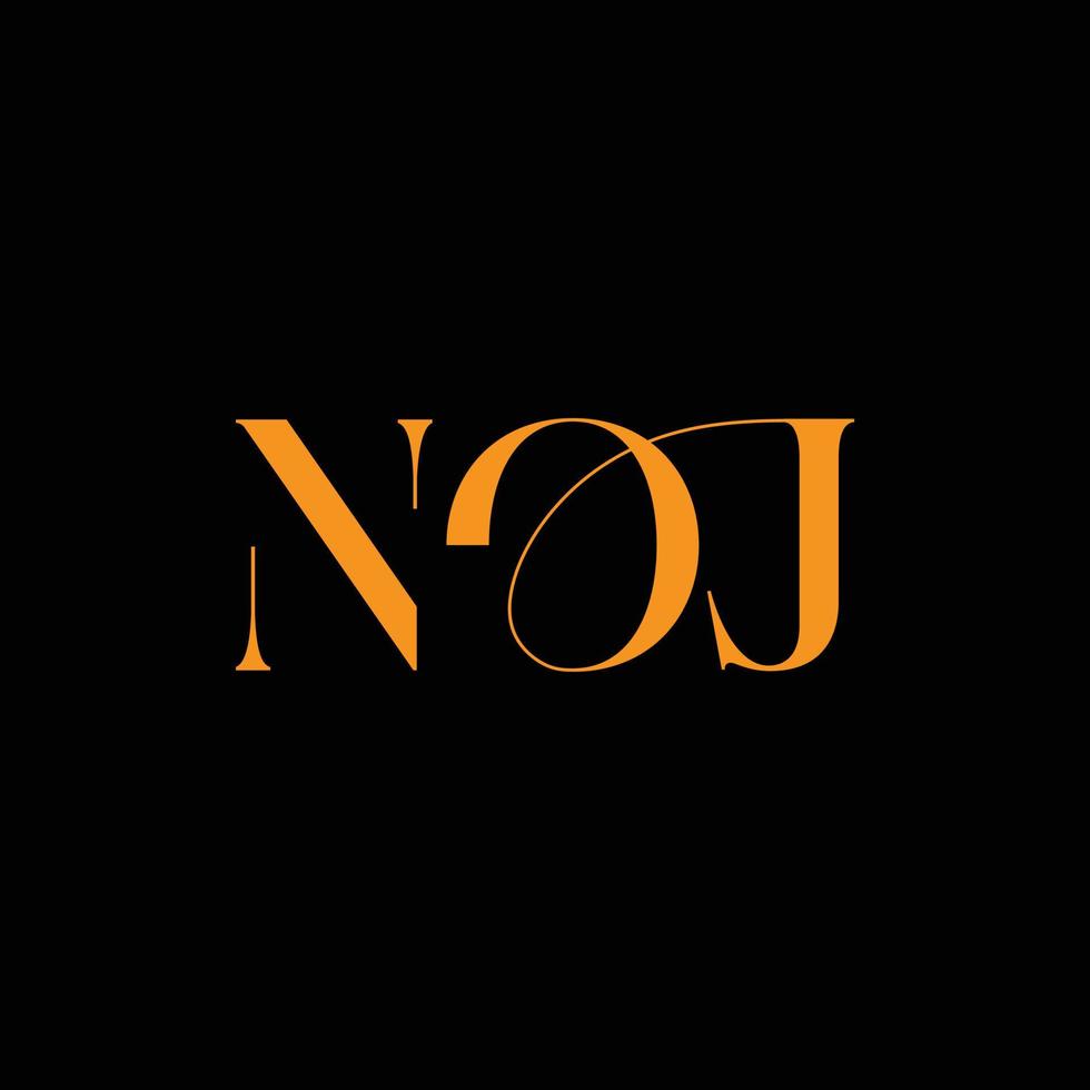 noj lettera logo disegno, noj vettore logo, noj con forma, noj modello con accoppiamento colore, noj logo semplice, elegante, noj lussuoso logo, noj vettore professionista, noj tipografia,