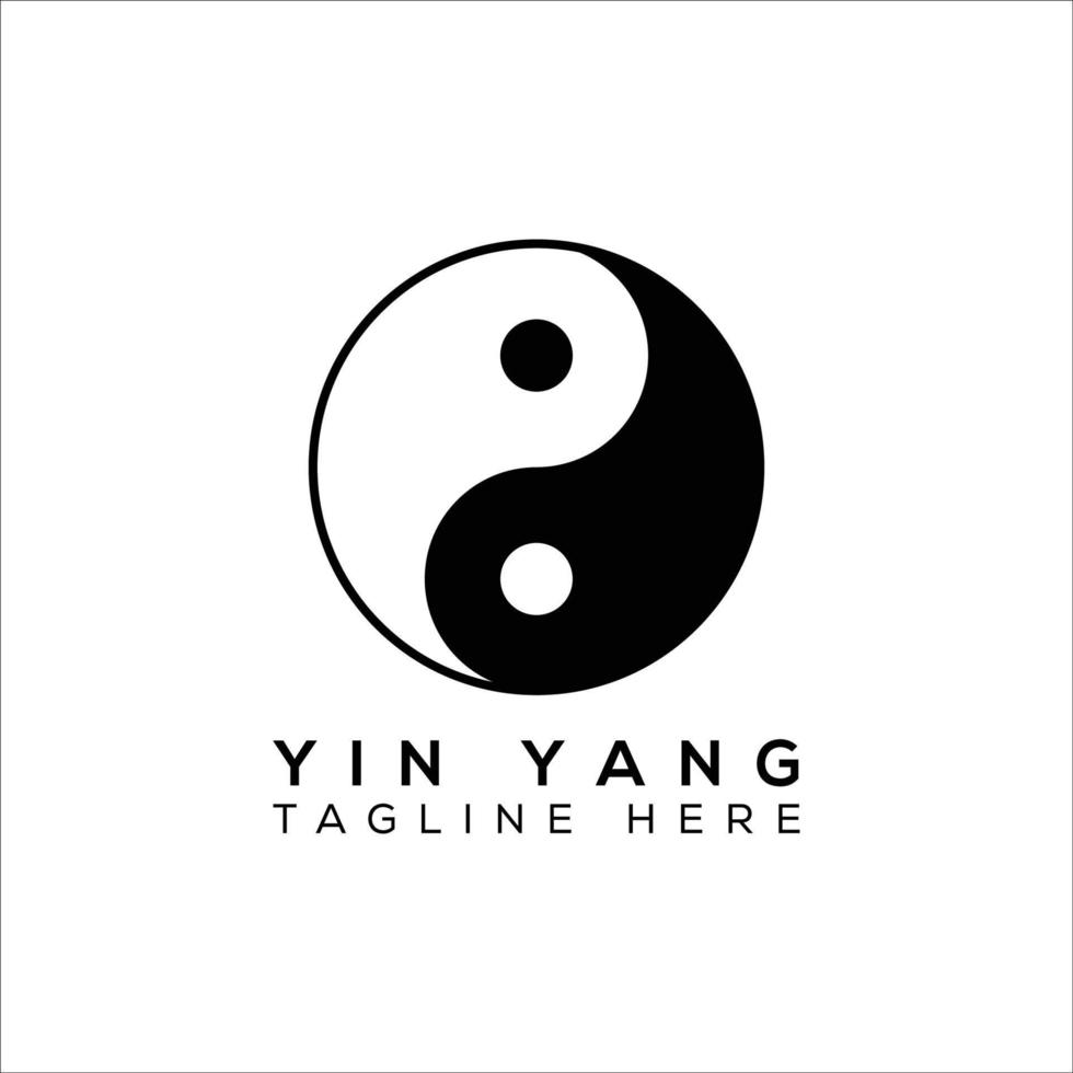 yin yang logo design vettore