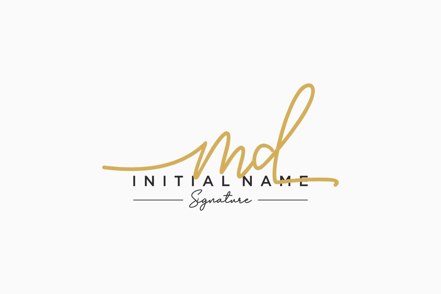 iniziale md firma logo modello vettore. mano disegnato calligrafia lettering vettore illustrazione.