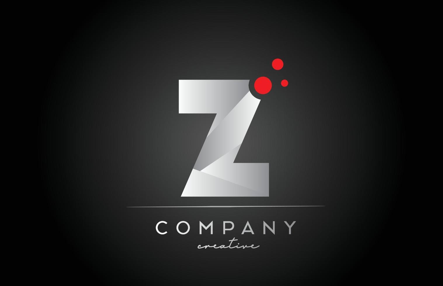 nero z alfabeto lettera logo icona con rosso punto. design adatto per un' attività commerciale o azienda vettore