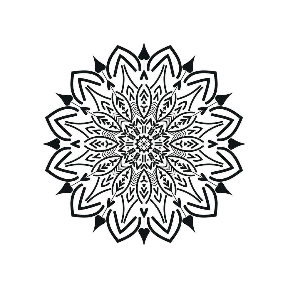 nero e bianca fiore mandala arte vettore