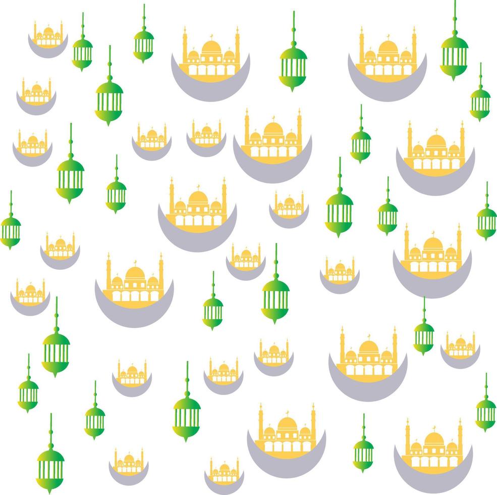 Ramadan kareem Arabo calligrafia saluto design islamico linea moschea cupola con lattern vettore