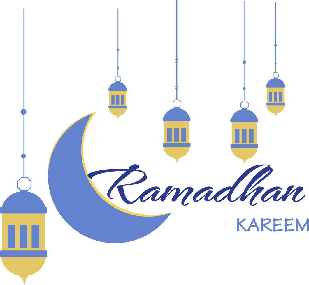 sfondo Ramadan kareem Luna e latern. vettore