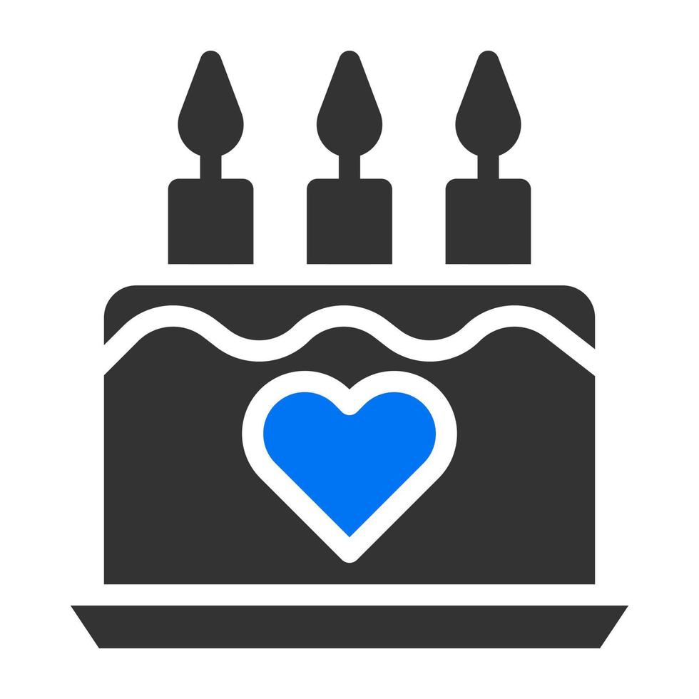 torta solido blu grigio San Valentino illustrazione vettore e logo icona nuovo anno icona Perfetto.