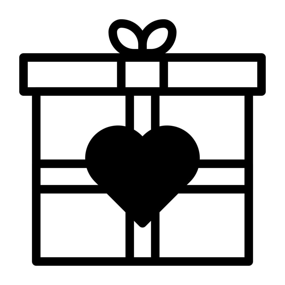 regalo dualtone nero San Valentino illustrazione vettore e logo icona nuovo anno icona Perfetto.