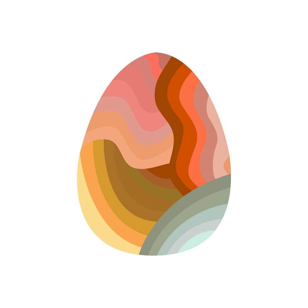 Pasqua uovo decorato con astratto strisce. vettore isolato