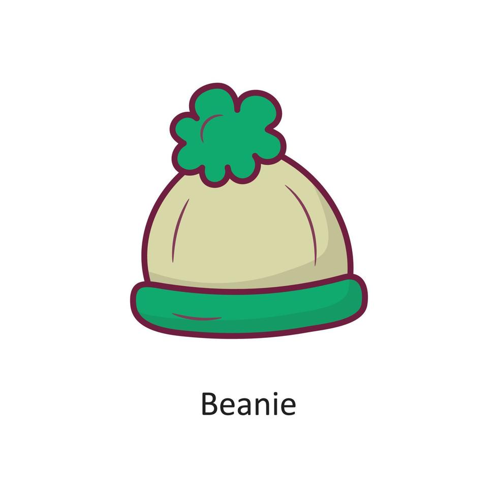 Beanie vettore pieno schema icona design illustrazione. vacanza simbolo su bianca sfondo eps 10 file