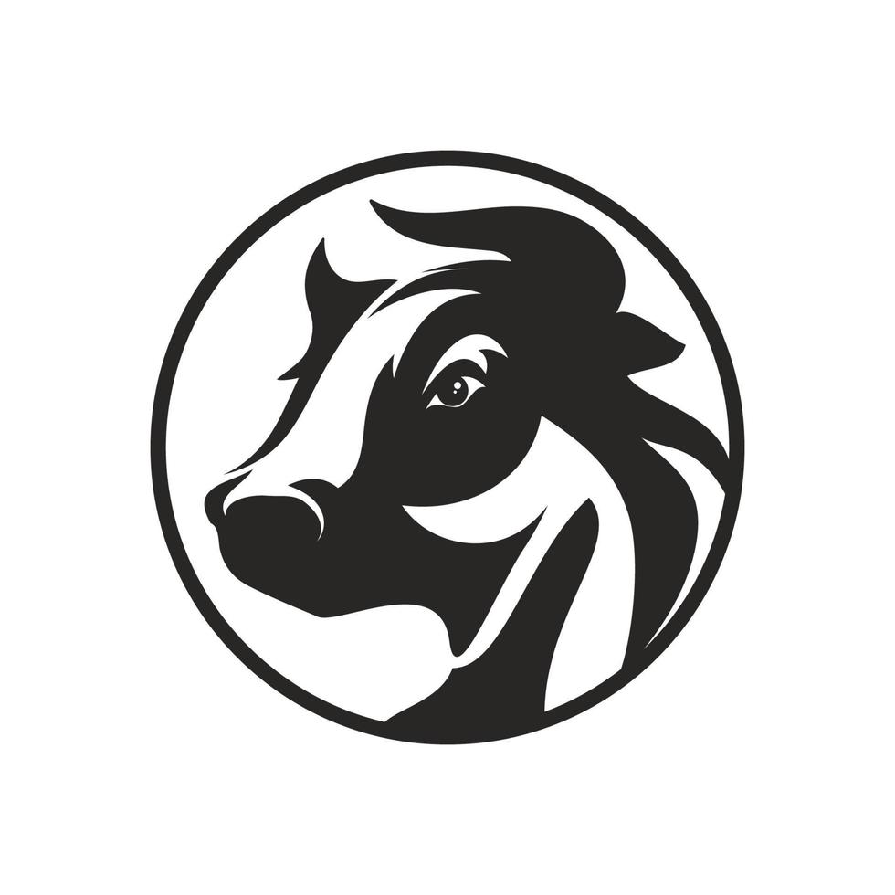 icona di vettore del modello di logo della mucca