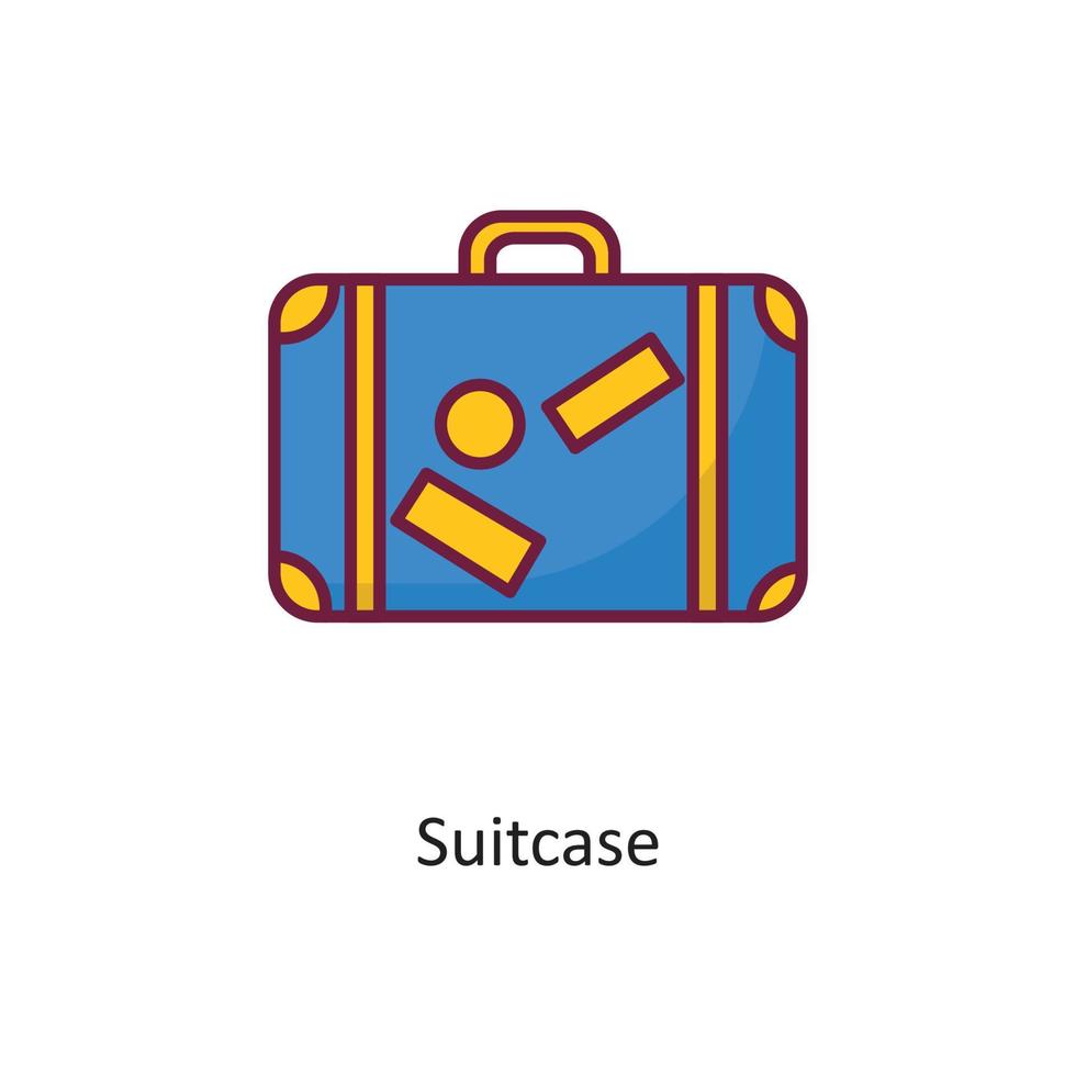 valigia vettore pieno schema icona design illustrazione. vacanza simbolo su bianca sfondo eps 10 file