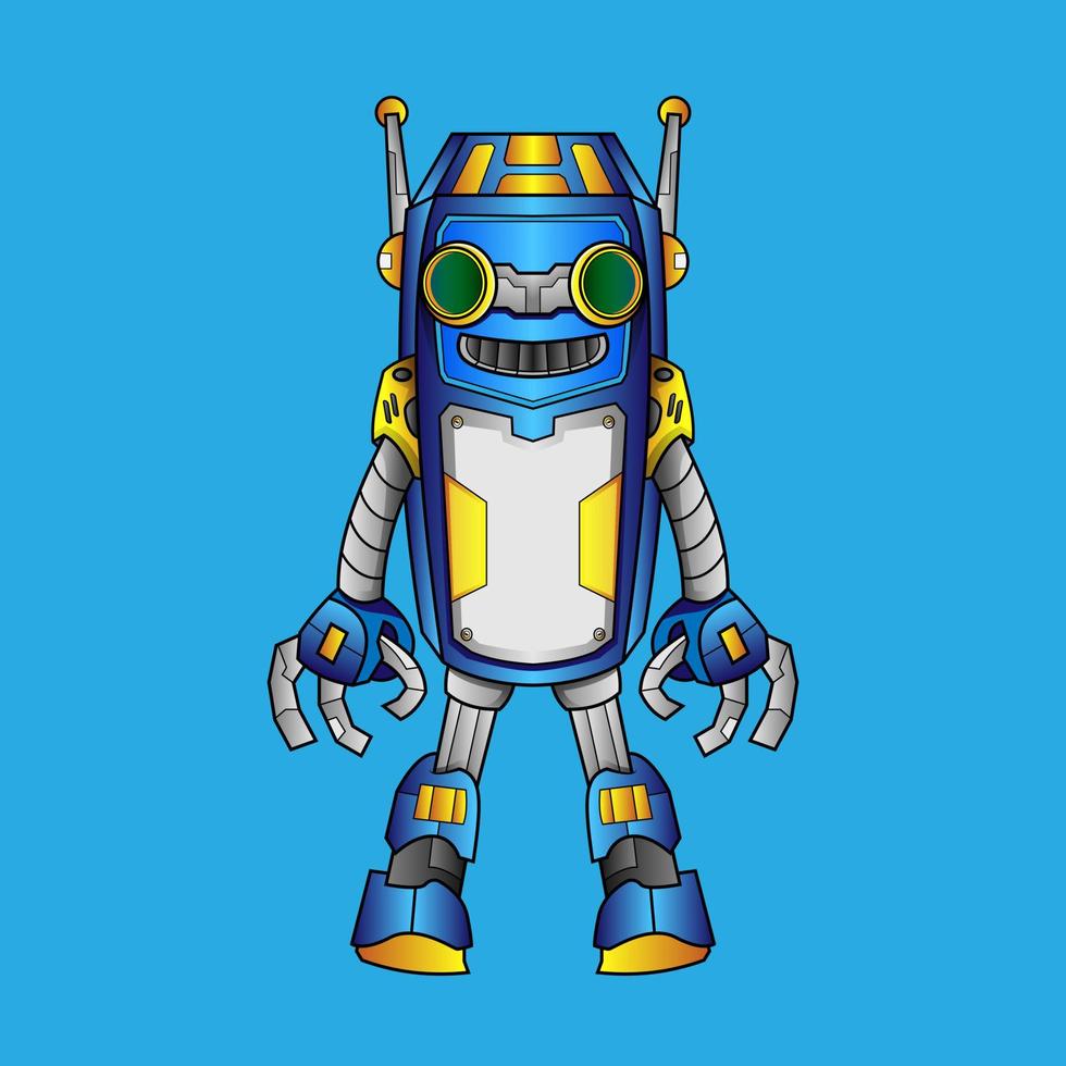 robot personaggi per bambini robotica personaggio con contento moderno tecnologia inviare e gesti vettore