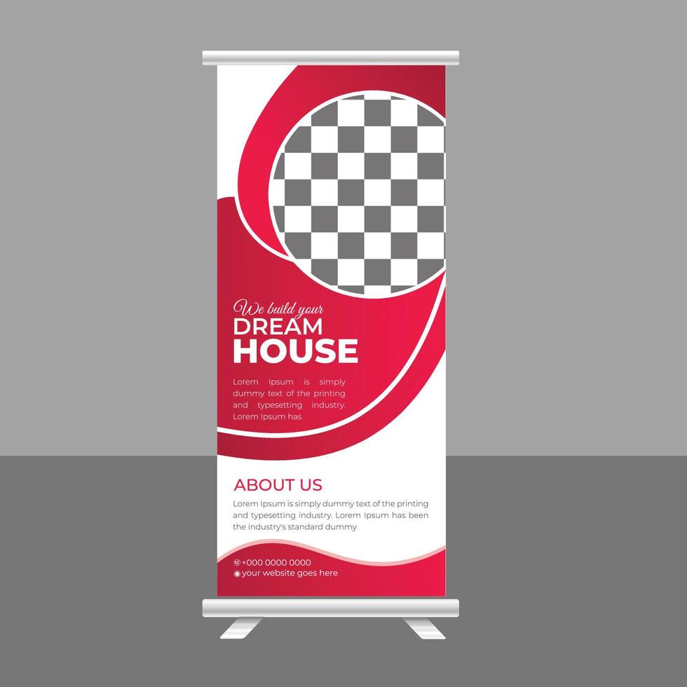 banner roll up immobiliare vettore