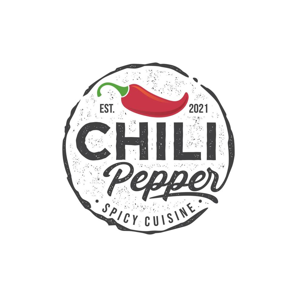 chili Pepe speziato ristorante logo design vettore illustrazione