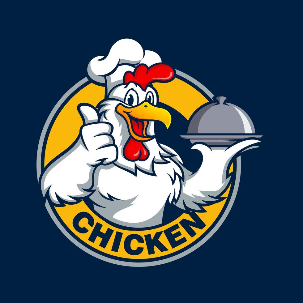 modello di logo del ristorante di pollo fritto vettore