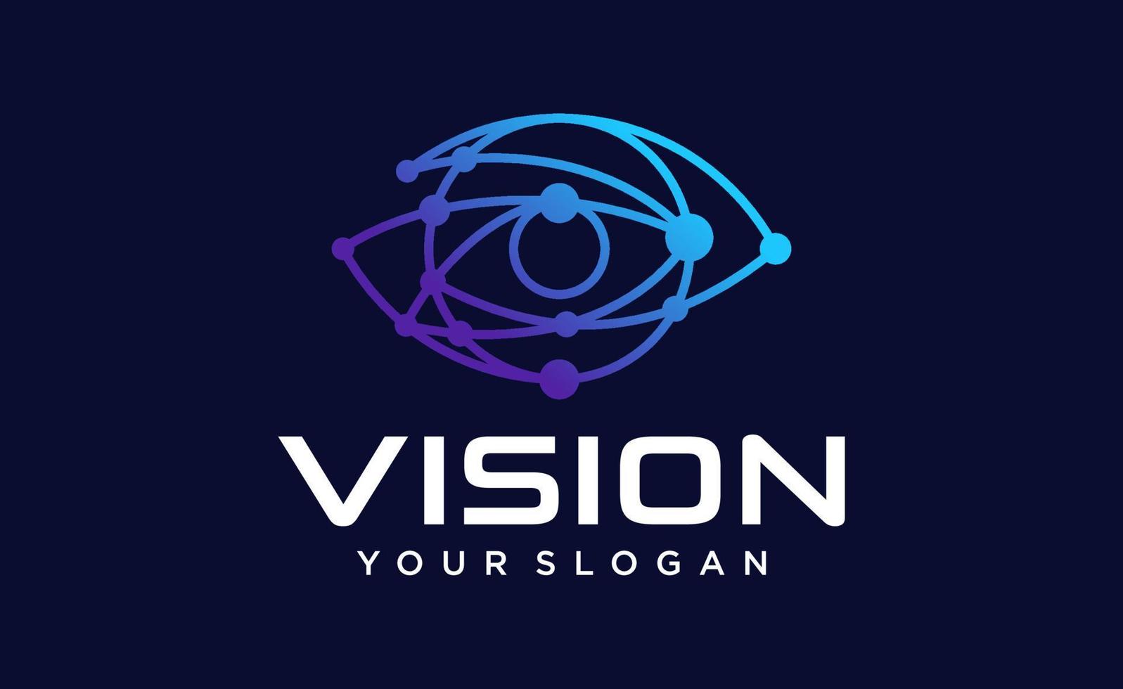 modello vettoriale di progettazione del logo dell'occhio. icona multimediale colorata. idea del concetto di logotipo di visione.