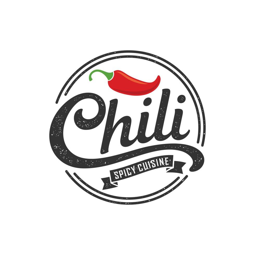 chili Pepe speziato ristorante logo design vettore illustrazione