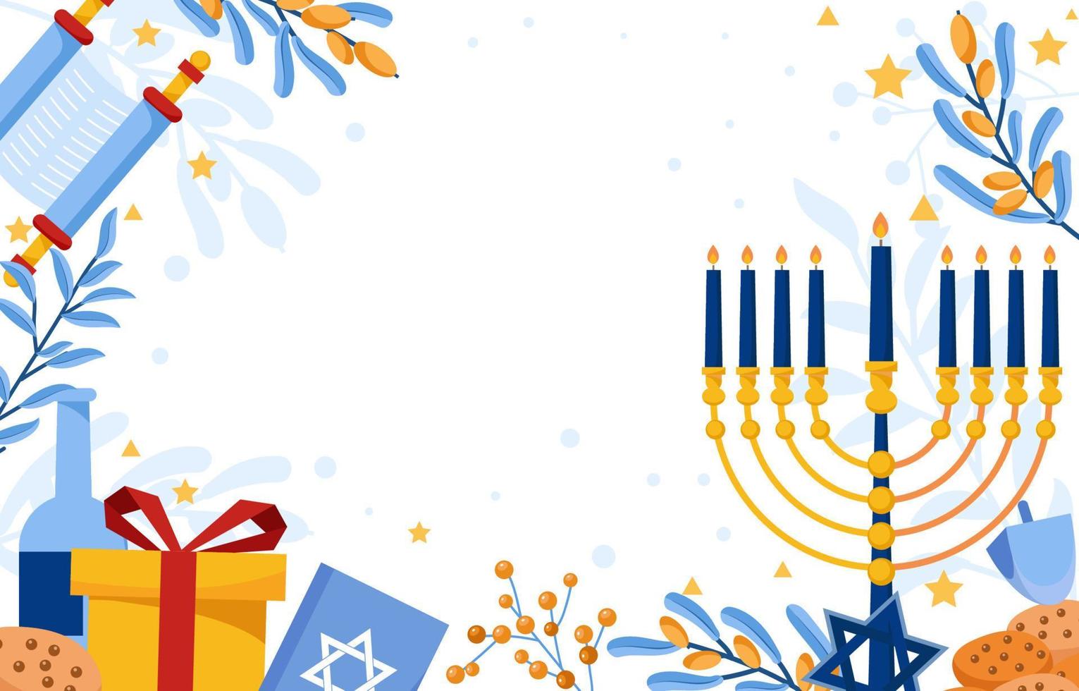 hanukkah sfondo con piatto colore concetto vettore