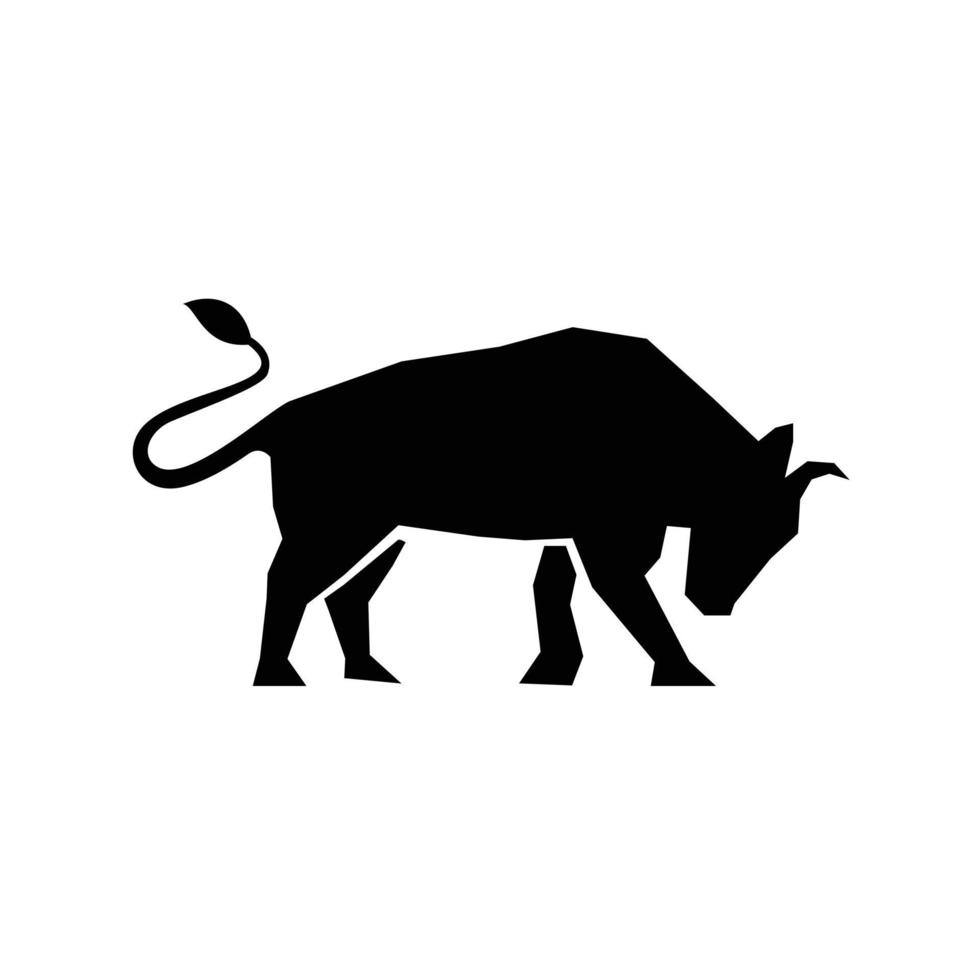 geometrico Toro silhouette logo design vettore
