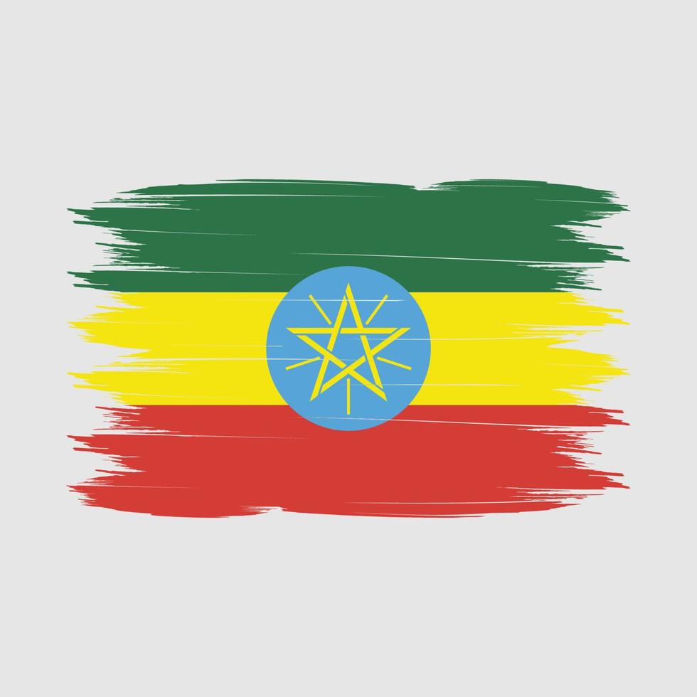 Etiopia bandiera spazzola vettore