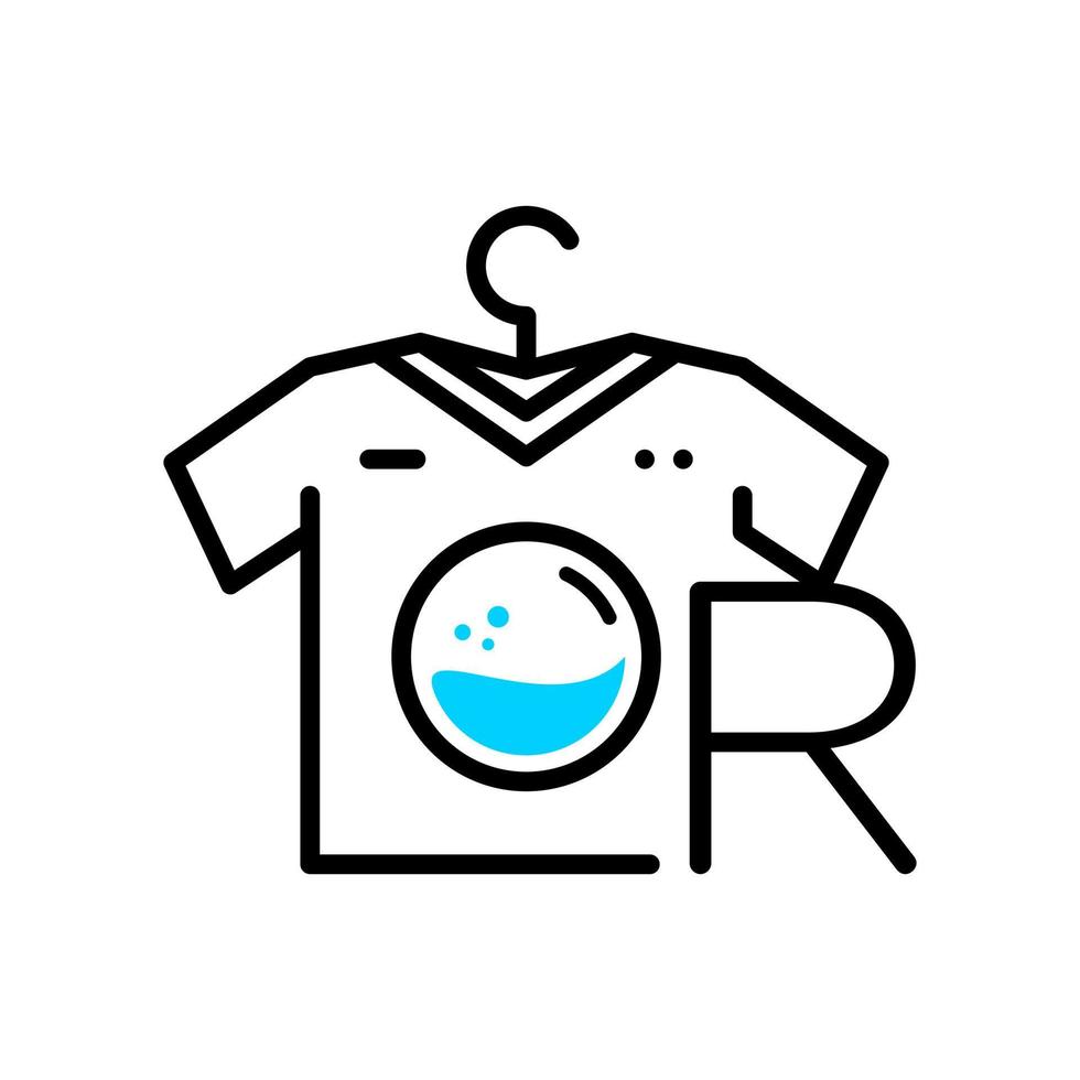 iniziale r lavanderia logo vettore