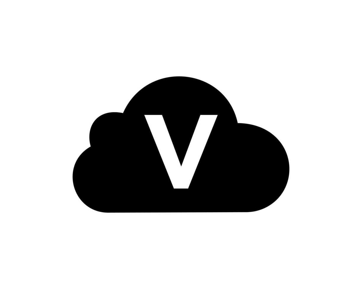lettera v nube logo design vettore modello