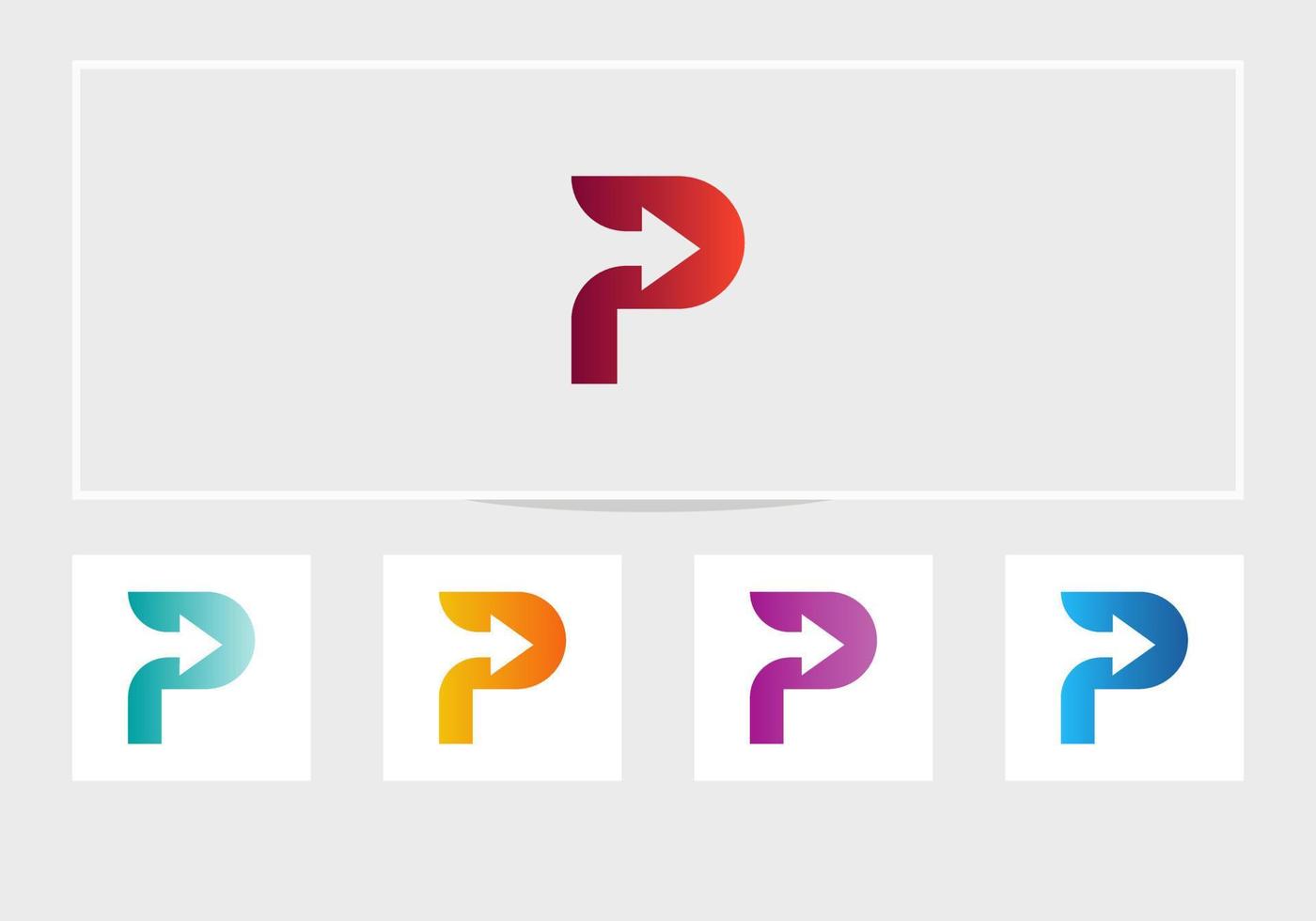 lettera p finanziario logo attività commerciale logotipo con crescita freccia modello vettore