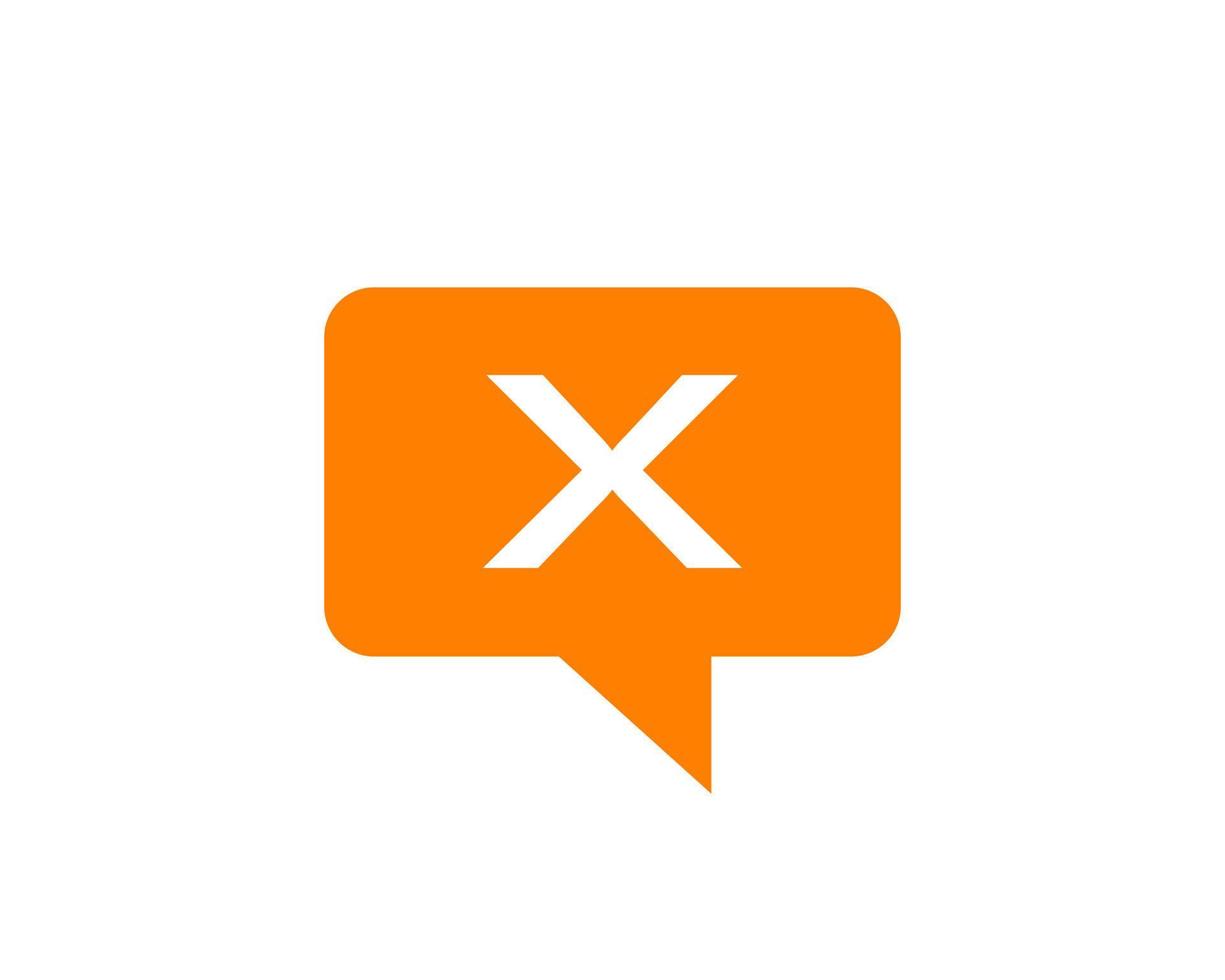 lettera X Chiacchierare logo. comunicazione logo design modello vettore