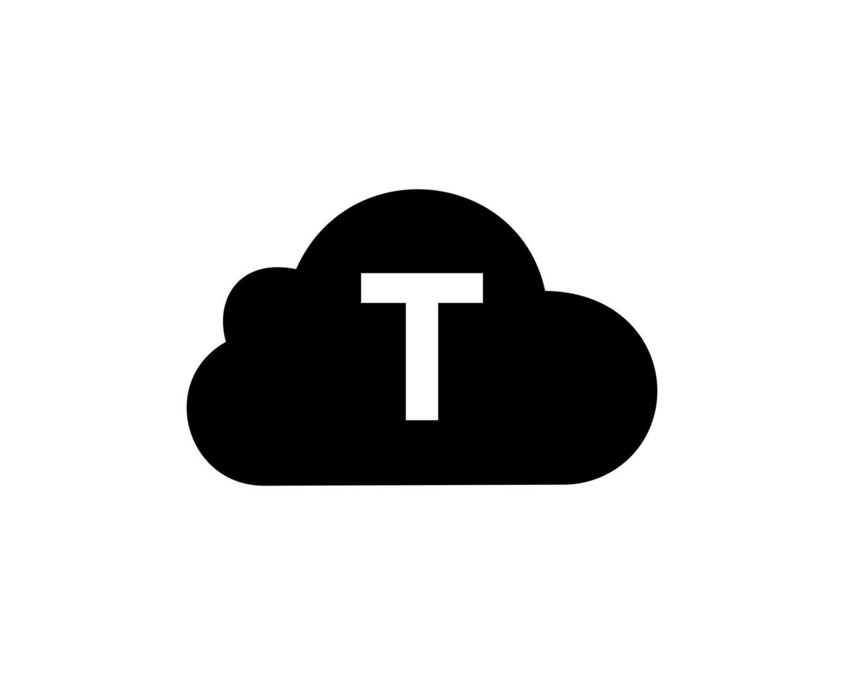 lettera t nube logo design vettore modello