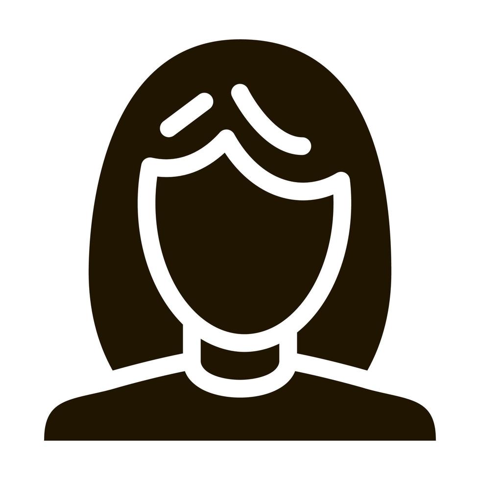 donna silhouette icona vettore glifo illustrazione