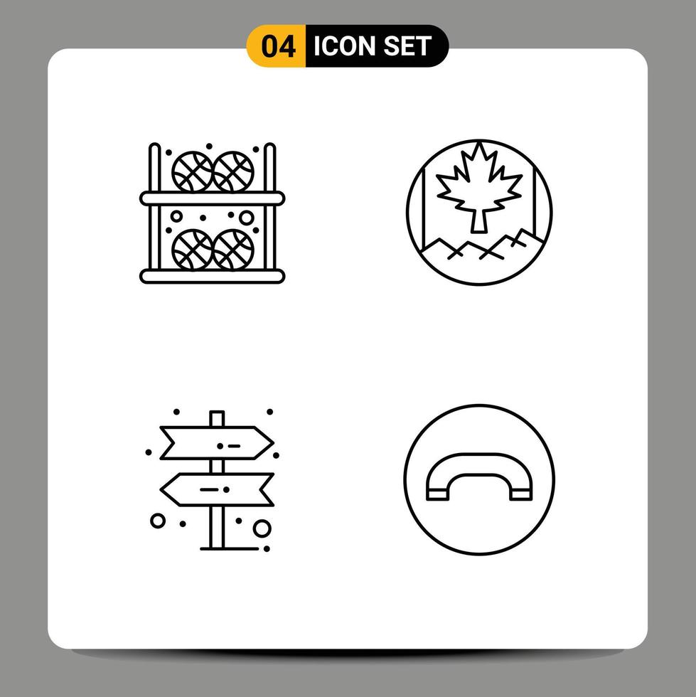 4 creativo icone moderno segni e simboli di palla decisione giocatore foglia declino modificabile vettore design elementi