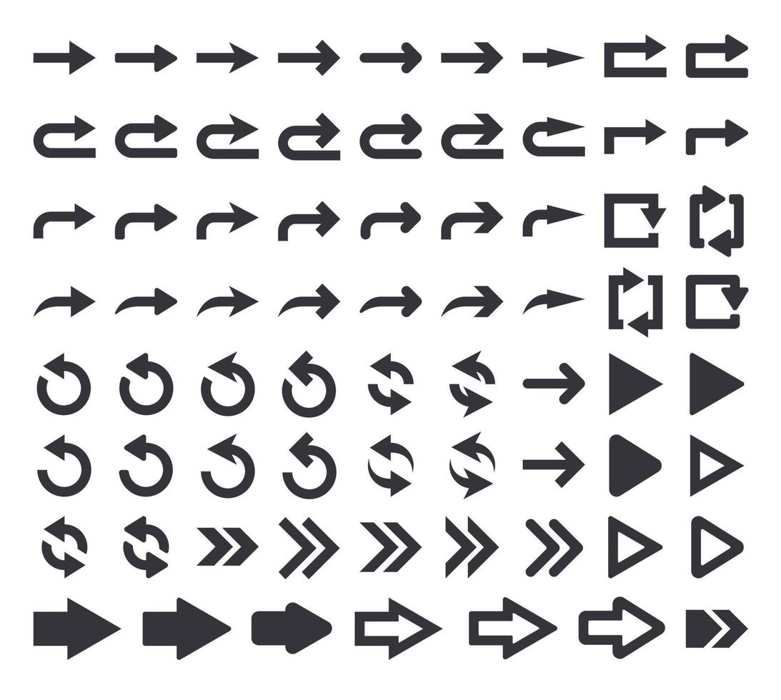 grande icona impostato di frecce vettore