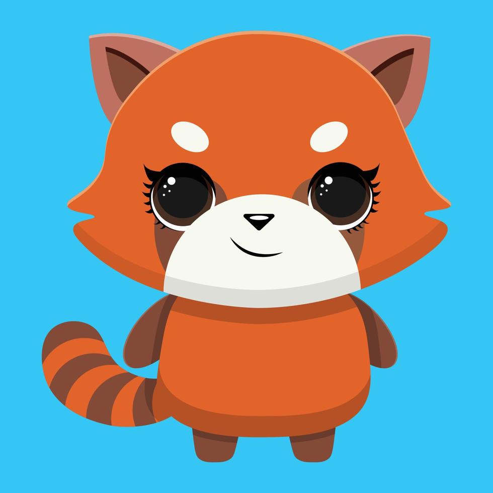 carino rosso panda vettore icona illustrazione. animale icona concetto isolato premio vettore. piatto cartone animato stile