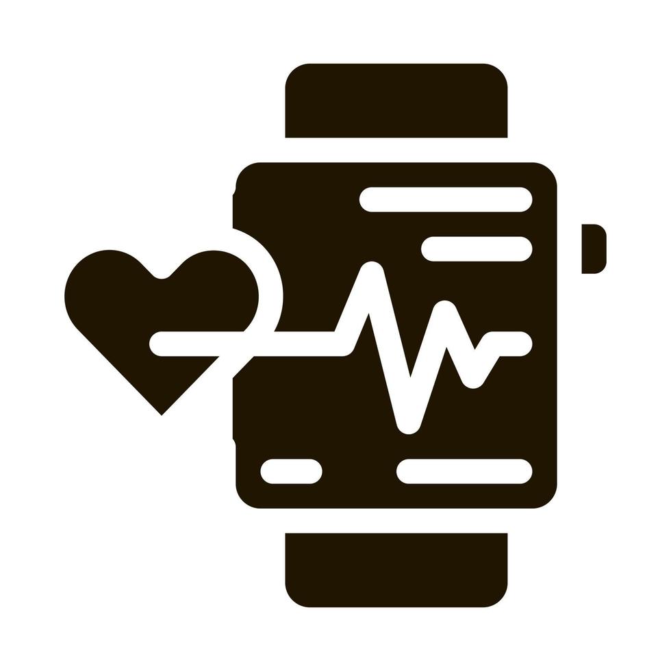 orologio battito cardiaco icona vettore glifo illustrazione